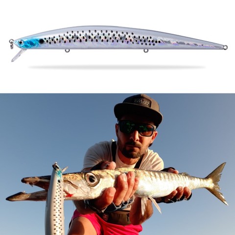 Hunthouse marea Slim Minnow Flyer A-(flotante de 175MM) B-(175MM se hunde) señuelo de pesca duro cebo de pesca mar de plástico ABS para la lubina ► Foto 1/5