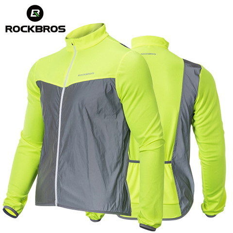 ROCKBROS-Chaqueta de ciclismo reflectante para hombre y mujer, chaleco de seguridad transpirable a prueba de viento, chaqueta para deportes al aire libre ► Foto 1/6