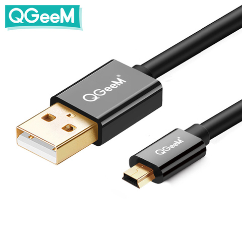 QGeeM-Cable de carga de datos rápidos para teléfonos móviles, Mini cargador de Cable Mini USB a USB, reproductor MP3 MP4, GPS, cámara Digital, HDD ► Foto 1/6