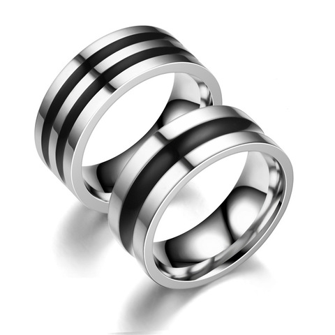 AsJerlya-anillo de acero inoxidable pulido para hombre y mujer, joyería de boda, regalo de San Valentín ► Foto 1/5