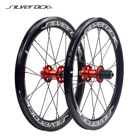 SILVEROCK-ruedas de aleación para bicicleta plegable, juego de ruedas de aleación 406, 451, 20, 1, 1/8 pulgadas, 22 pulgadas, freno de disco, 40mm, Clincher G2 24H para NEO FIT Blast Minivelo ► Foto 1/6