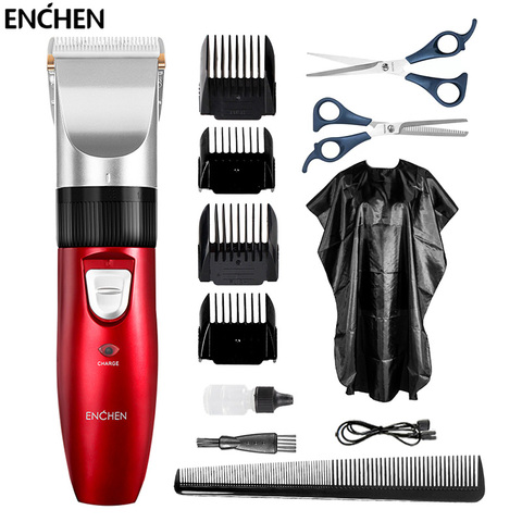 ENCHEN-Kit de maquinilla eléctrica para cortar el pelo para hombre máquina profesional de corte de pelo inalámbrica, cortadora de pelo recargable por USB, máquina de corte de pelo de peluquero ► Foto 1/6