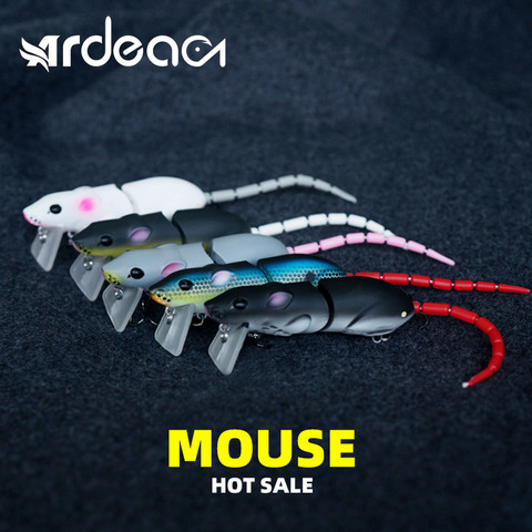 Ardea rata atraer 15g pesca ratón señuelo duro de plástico cebo rata Jointde Crankbait Swimbait Artificial Black Pike Minnow bajo abordar ► Foto 1/6