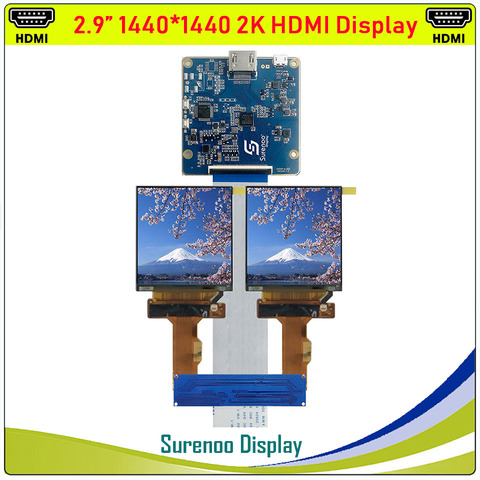 Pantalla de módulo LCD doble IPS de 2,9 pulgadas, 1440x1440, 2K, LCM LS029B3SX02 con Monitor con controlador HDMI de frecuencia de actualización de 70Hz ► Foto 1/5