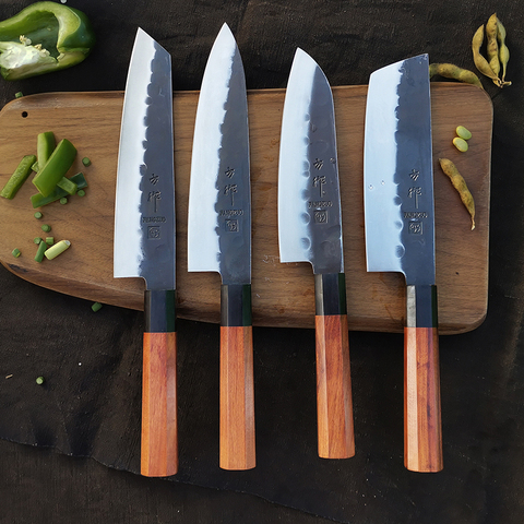 FANGZ-cuchillo de cocina chino japonés, utensilio afilado santoku de acero inoxidable de alto carbono forjado ► Foto 1/6