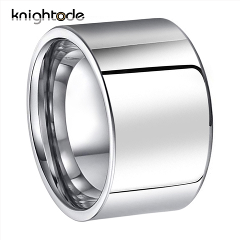 Anillo de carburo de tungsteno para hombre, banda plana Simple, brillante, 12mm de ancho ► Foto 1/4