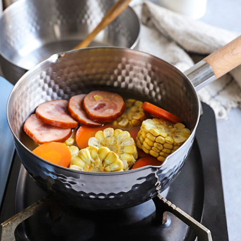 Olla de cocina práctica para sopa, olla japonesa para fideos y nieve, olla para comida, bandeja de calentamiento de leche, olla con mango de madera ► Foto 1/6