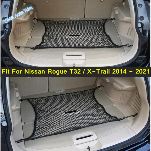 Lapetus estilo de coche maletero para equipaje trasero contenedor de almacenamiento de carga de red de malla conjunto de moldura para Nissan Rogue T32 / X-Trail 2014 - 2022 ► Foto 1/6