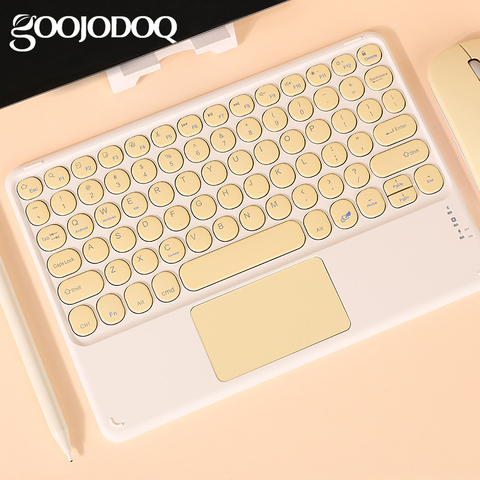 GOOJODOQ teclado inalámbrico Bluetooth con Touchpad para iPad teclado iPhone Samsung Xiaomi Huawei Microsoft superficie HP ► Foto 1/6