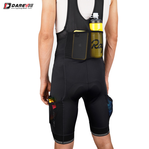 DAREVIE-pantalones cortos con pechera para ciclismo para hombre, con 4 bolsillos, acolchado 3D, 5CM de banda para pierna, para carreras, 6 horas ► Foto 1/1