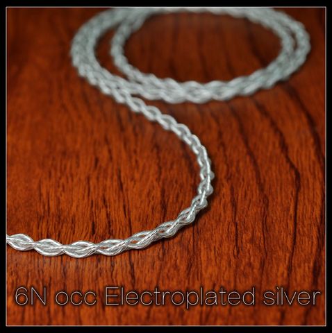 Línea de actualización de auriculares de plata electrochapado OCC, 6N, UP-OCC, cobre galvanizado, plata, 26AWG x 4, MMCX, UPOCC ► Foto 1/2