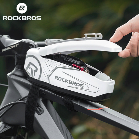 ROCKBROS-Bolsa de bicicleta a prueba de lluvia para teléfono frontal de 4-6,5 pulgadas, carcasa dura especial para PC con cubierta de lluvia gratis, accesorios para motocicleta ► Foto 1/6