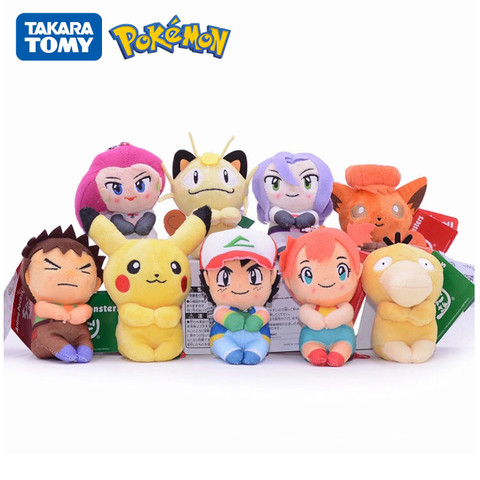 10cm Pokemon llavero de peluche Pikachu Squirtle Ash Ketchum Jame Misty de dibujos animados Personaje de Anime llavero colgante niño regalo de cumpleaños ► Foto 1/6