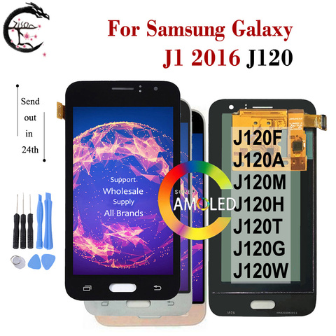 Pantalla LCD AMOLED de 4,5 pulgadas para móvil, montaje de digitalizador táctil, para SAMSUNG Galaxy J1 2016, J120, SM-J120F, DS, J120M, J120G, J120A, J120H ► Foto 1/6