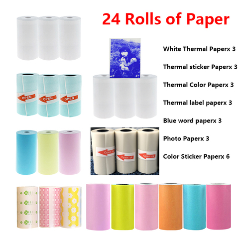 3 rollos Etiqueta de papel térmico etiqueta engomada de papel etiqueta de papel fotográfico rollo de papel de Color auto-adhesivo para PeriPage PAPERANG de la impresora de la foto ► Foto 1/6