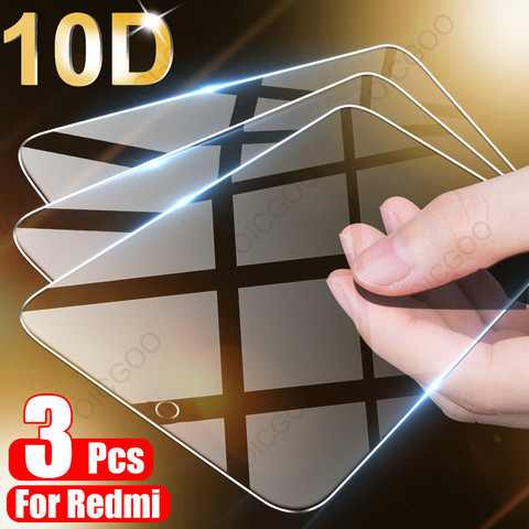 Funda completa de cristal templado para Xiaomi, Protector de pantalla máx para Redmi Note 9, 8, 7, 5, 6, 9S Pro, 8, 7, 7A, 9, 9A, 8T, 3 uds. ► Foto 1/6