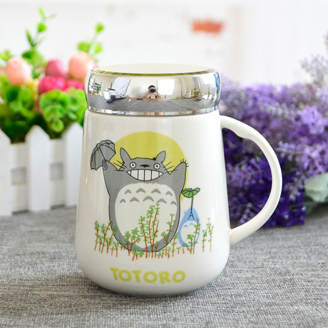 EWAYS-Tazas creativas de cerámica de Totoro, taza de té, leche, café, dibujos animados de gatito/Totoro, taza para el hogar y la Oficina, zumo de fruta ► Foto 1/6