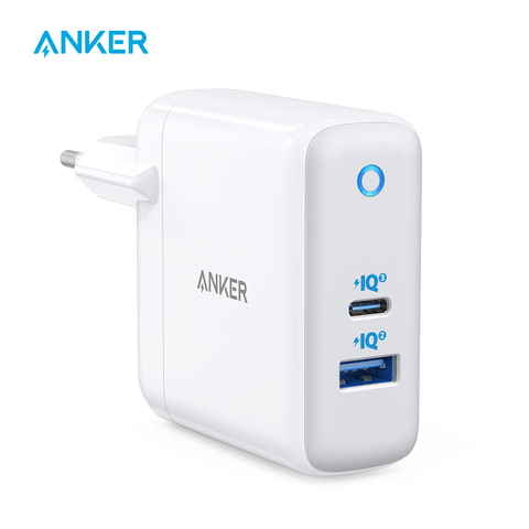 Cargador USB C, Anker 60W PIQ 3,0 & GaN Tech puerto Dual cargador, PowerPort Atom III (2 Puertos) cargador de viaje con un puerto USB C de 45W ► Foto 1/6