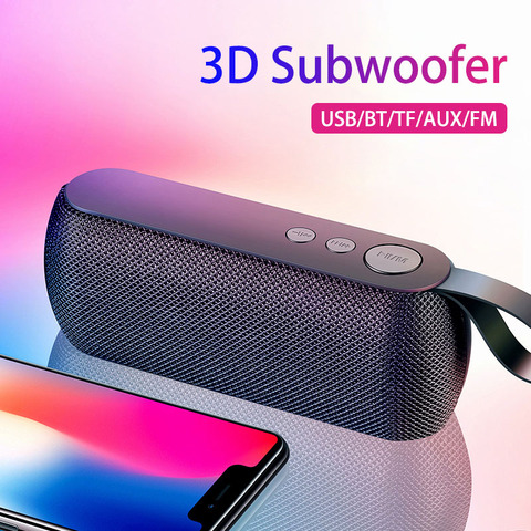 Altavoz inalámbrico Portátil con Bluetooth, minisistema de sonido estéreo 3D para exteriores, Boombox, soporte de caja TF FM Aux ► Foto 1/6