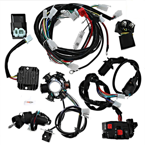 Juego de bobina de encendido para coche ATV Go Kart, repuesto de bobina de encendido de larga duración, arnés de cables, accesorios para GY6 125CC-150CC ► Foto 1/6