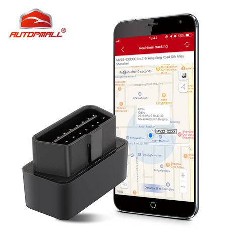 Rastreador GPS de coche de alarma de conexión OBD para coche, localizador GPS con aplicación Web gratuita, rastreador Mini GPS, Plug & Play, rastreador OBD ► Foto 1/6