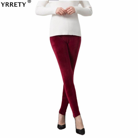 YRRETY-Leggings térmicos de terciopelo grueso para otoño e invierno, pantalones cálidos de Cachemira de doble cara, de cintura alta ► Foto 1/6