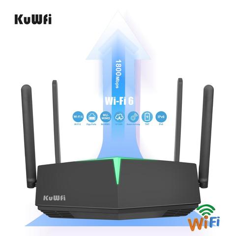 Enrutador WiFi 6 De WiFi de doble banda inteligente, enrutador inalámbrico para juegos con 4 puertos Gigabit, para el hogar, para nuevos de oficina, 1800 usuarios, 128 Mbps, 802.11ax ► Foto 1/1