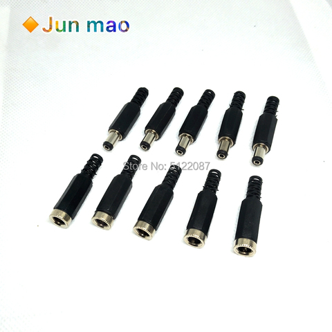 10 Uds Jack de alimentación DC enchufes macho/hembra conectores de adaptador de 2,1mm x 5,5mm para proyectos DIY desmontaje hembra macho ► Foto 1/6