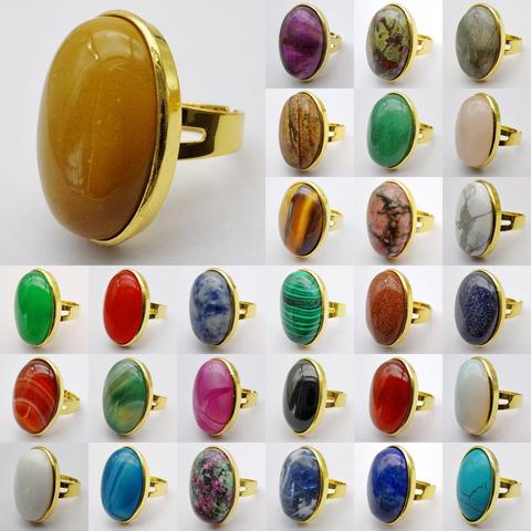 Mookaite-anillo ovalado para mujer, labradorita unakita epidota amazonita, ópalo de ojo de tigre, piedra de imagen, GEMA, joyería ► Foto 1/6