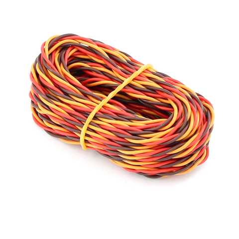 Cable de extensión Servo de 5 metros, 22AWG, 60 núcleos, 3P, giro, marrón, rojo, naranja, JR, Futaba, Cable trenzado, plomo para accesorios de Avión RC ► Foto 1/6