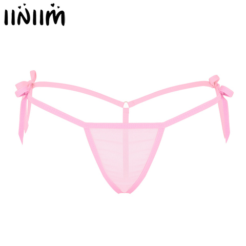 Ropa interior erótica para mujer, lencería transparente de tiro bajo, microbragas con parte trasera en T, tangas Porno, Tanga, Bikini ► Foto 1/6