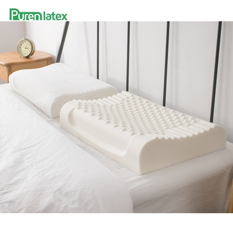 PurenLatex Tailandia 94% puro Natural ortopédicas de látex almohada de presión cero correctivas protección de cuello vértebra Cervical almohadas ► Foto 1/6