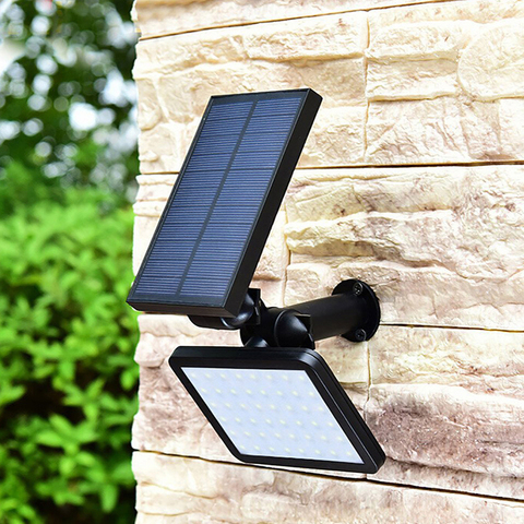 Lámpara de energía LED solar de 48 leds, luz de calle de seguridad, ajustable, para iluminación de exteriores, jardín, pared de patio, con inclinación de 280lm ► Foto 1/6