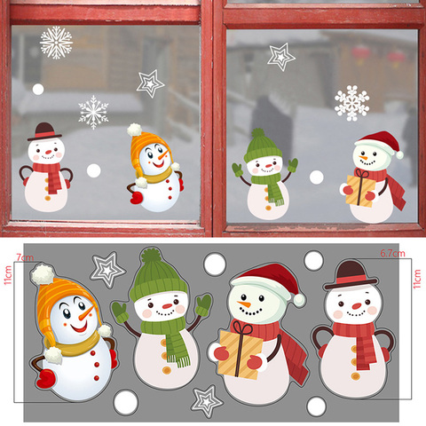 Pegatina navideña de copos de nieve para ventana, calcomanías de pared de habitación, decoraciones navideñas para decoración de Año Nuevo para el hogar ► Foto 1/6
