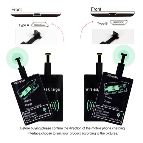 Nueva QI Receptor de Cargador Inalámbrico almohadilla de carga inalámbrica bobina para Huawei iPhone XR Samsung S10 LG G7 V30 HTC Nokia SONY ► Foto 1/6