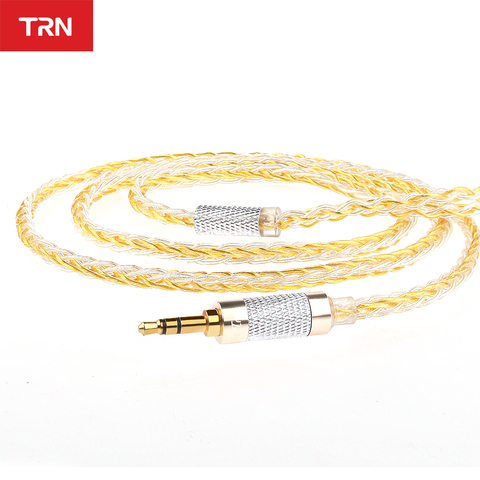 TRN 8 Core TC Cable plateado auriculares HIFI MMCX/2Pin conector uso para TRN v90 V10/V20/V60 V30 V80 IM1 IM2 X6 VX ► Foto 1/6