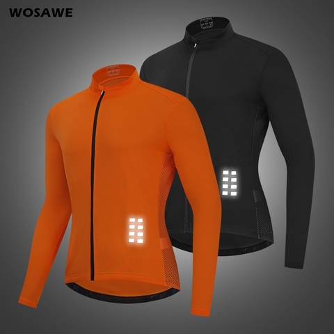 WOSAWE otoño ciclismo Jersey reflectante a prueba de viento bicicleta Jersey de manga larga bicicleta de carretera chaleco MTB WindCoat chaqueta ropa de montar a caballo ► Foto 1/6