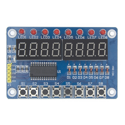 Clave pantalla para AVR nuevo 8-Bit Digital LED tubo 8-poco TM1638 módulo ► Foto 1/6