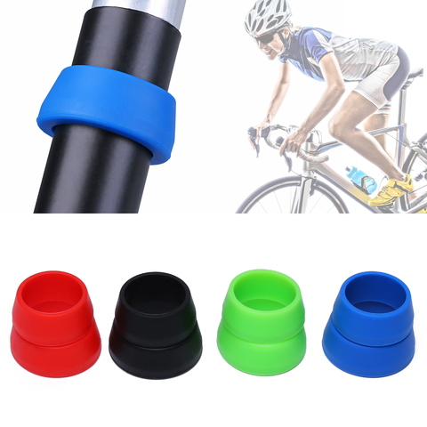 Poste de silicona para asiento de bicicleta, 1 unidad de 4 colores, resistente al agua, de dos tamaños, Protector de tubo de goma, funda de anillo, herramientas para bicicleta de montaña y carretera ► Foto 1/6