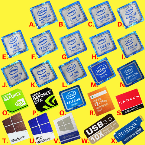 Etiqueta adhesiva para Dolby, procesador Intel i3 i5 i7 Celeron intel Xeon Pentium Original 6 7 8ª generación ► Foto 1/6