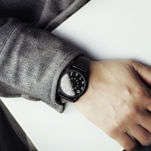 Enmex-Reloj de pulsera de acero inoxidable, reloj de pulsera con diseño especial, con discos, manos cortas, reloj de cuarzo casual, 2022 ► Foto 1/1