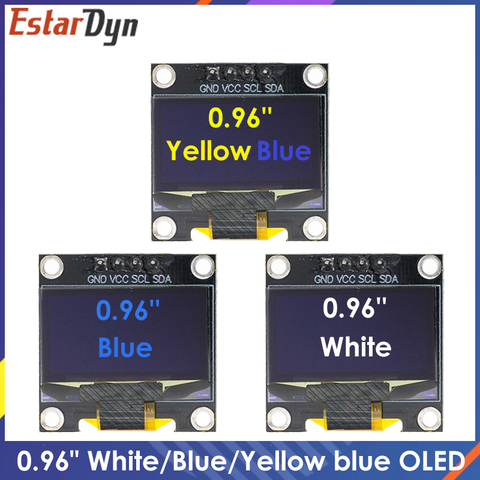 Módulo de pantalla OLED IIC Serial, 0,96 pulgadas, Blanco/azul/amarillo, 128X64, I2C, SSD1306, 12864, monitor de pantalla LCD, para Arduino ► Foto 1/6