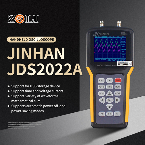 Osciloscopio de mano 2 canales 20MHz osciloscopio ancho de banda mini osciloscopio digital portátil Jinhan JDS2012A JDS2022A ► Foto 1/6