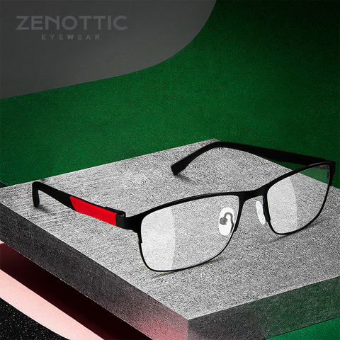 ZENOTTIC-gafas cuadradas de aleación para hombre, montura de gafas ópticas para miopía, hipermetropía, transparentes, graduadas, nuevas ► Foto 1/6