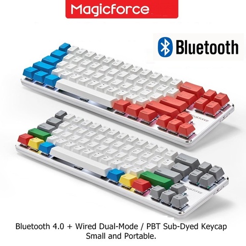 Magicforce-Teclado mecánico inteligente 2 con Bluetooth 4,0, dispositivo con cable inalámbrico/USB, modo Dual, 68 teclas, PBT, para conectar múltiples dispositivos ► Foto 1/6