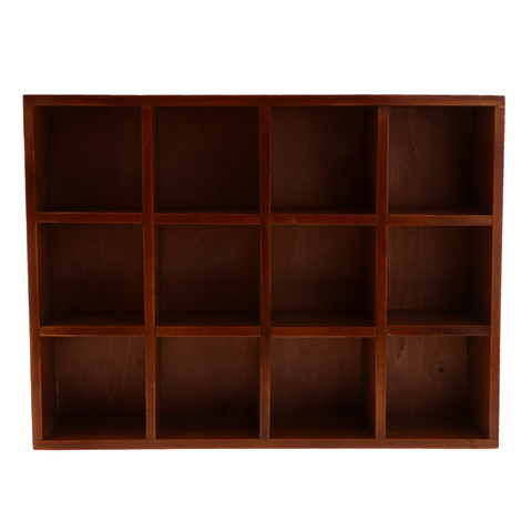 Estante de pared de madera de 12 rejillas, estante organizador de colección de libros, estante de exhibición de fotos ► Foto 1/6