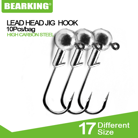 BEARKING-Anzuelos con cabeza plomada, 10 uds., accesorio de pesca de 1g, 2g, 3g, 4g, 5g, 6g, 7g, 10g, 20g, 22g, señuelo duro, para cebo de gusano blando ► Foto 1/6