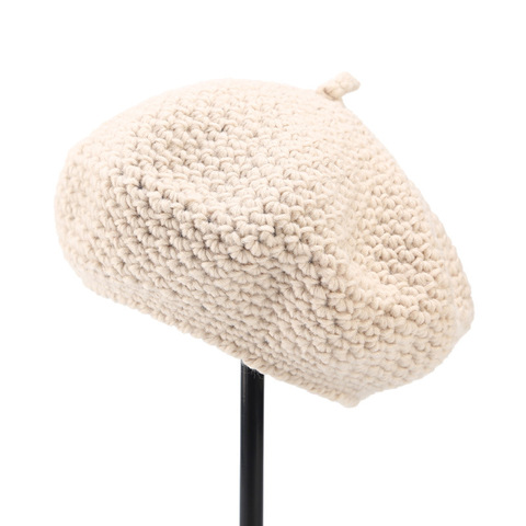 Bonnets-gorro de lana de color liso para mujer, boina retro lisa, cálido, elegante, para invierno ► Foto 1/6