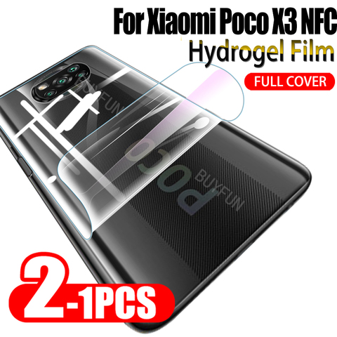 1-2 uds hidrogel de película cubierta para Xiaomi POCO X3 NFC suave de la cubierta de la batería de la película para Xiaomi pocophone X3 pocox3 HD no de vidrio ► Foto 1/6