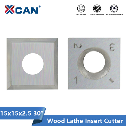 XCAN-cortador de insertos de carburo para torno de madera, herramienta de torneado de 15x15x2,5mm, 30 grados, HT1913 ► Foto 1/6